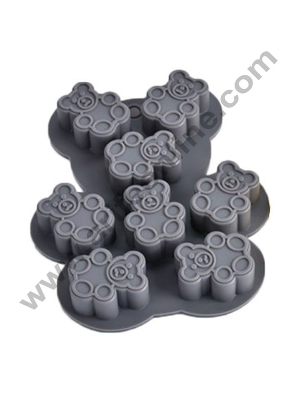 Cake Decor Silicon 8 Cavity Teddy Bear Shape Design Chocolate Mould Ice, Jelly Candy Mould