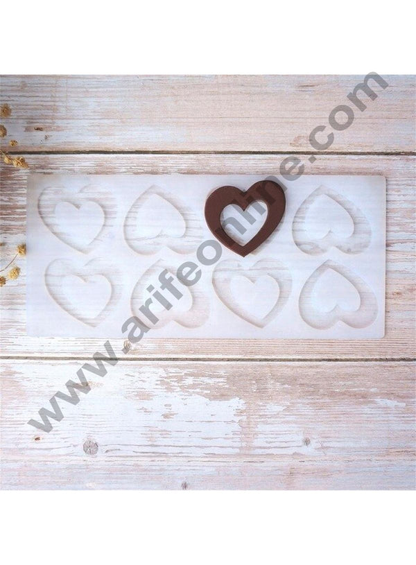 Cake Decor Silicon 8 in 1 Double Heart Shape Chocolate Garnishing Mould Cake Insert Decoration Mould