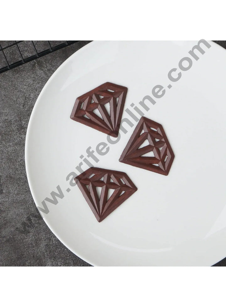 Cake Decor Silicon 8 in 1 Hollow Out Diamond Shape Chocolate Garnishing Mould Cake Insert Decoration Mould