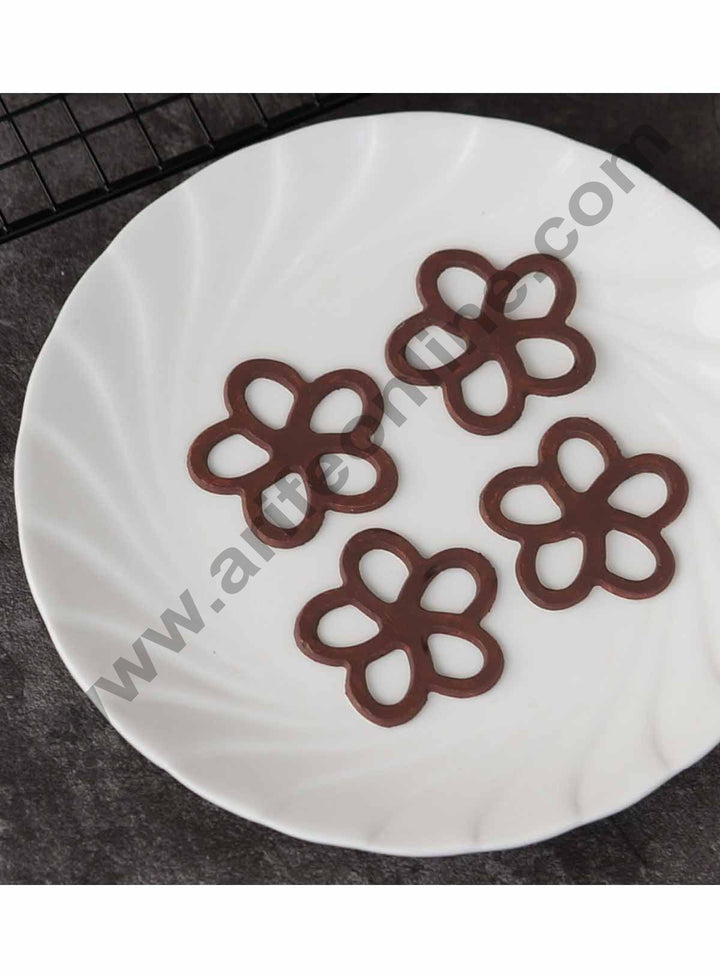 Cake Decor Silicon 8 in 1 Hollow Out Flower Shape Chocolate Garnishing Mould Cake Insert Decoration Mould