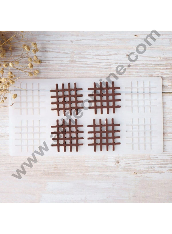 Cake Decor Silicon 8 in 1 Grid Shape Chocolate Garnishing Mould Cake Insert Decoration Mould
