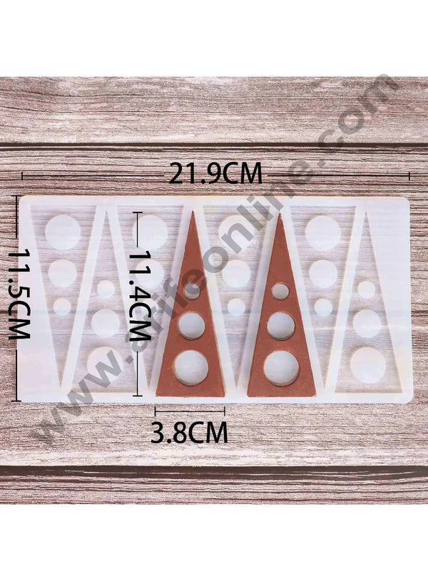 Cake Decor Silicon 8 in 1 Hollow Triangle Shape Chocolate Garnishing Mould Cake Insert Decoration Mould