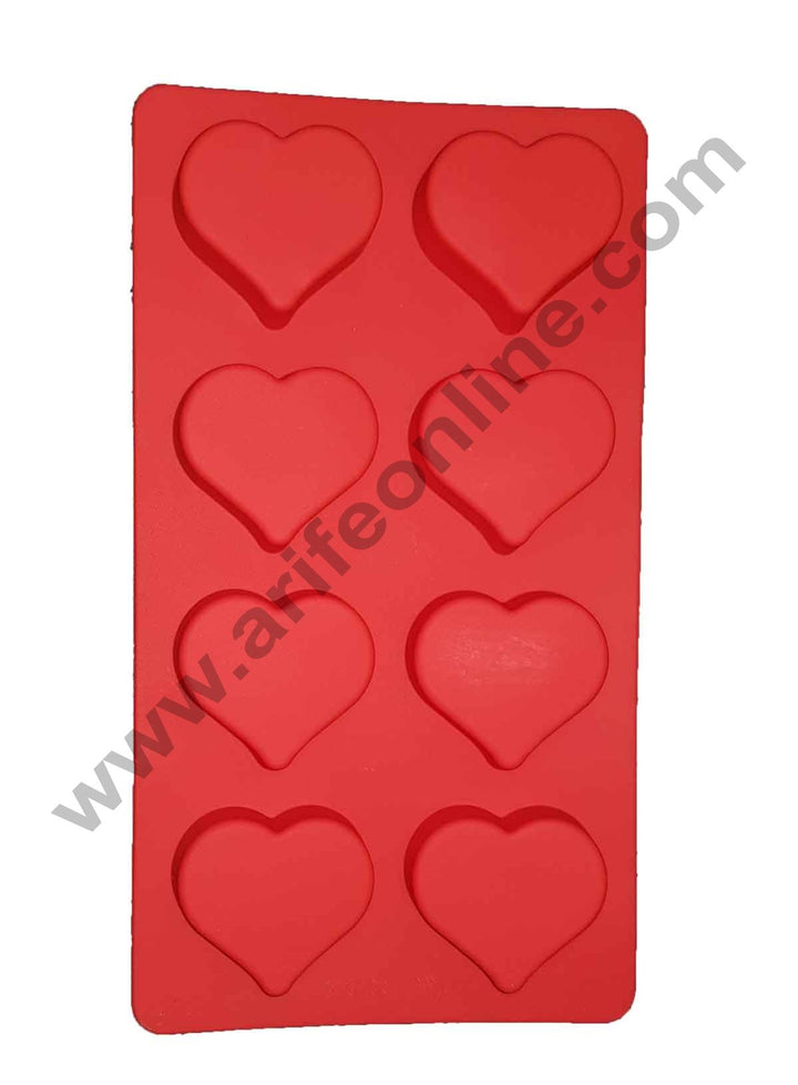 Cake Decor 8 in 1 Silicone Heart Shape Soap Mold Non Stick Mold for Soap Making Jelly Desserts and Baking Mould