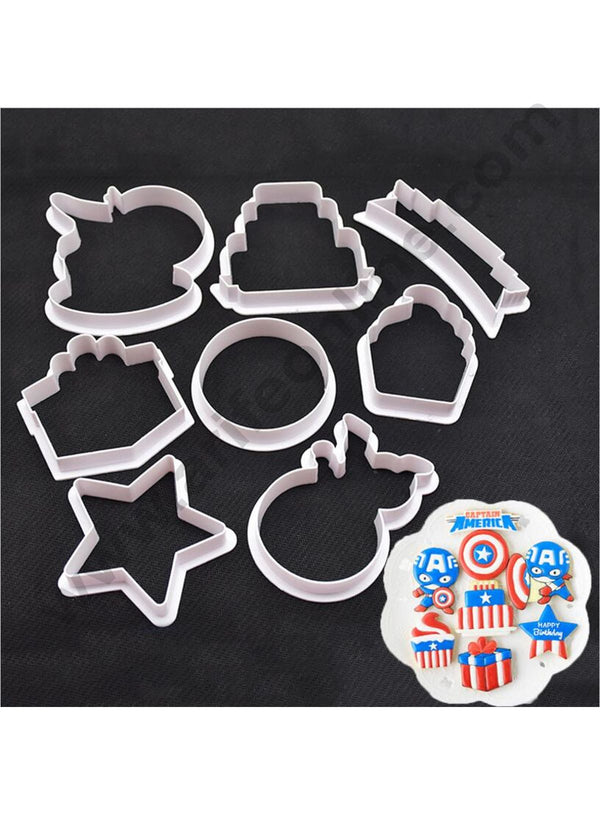 Cake Decor 8pc Captain America Multi Cutters Fondant Tool