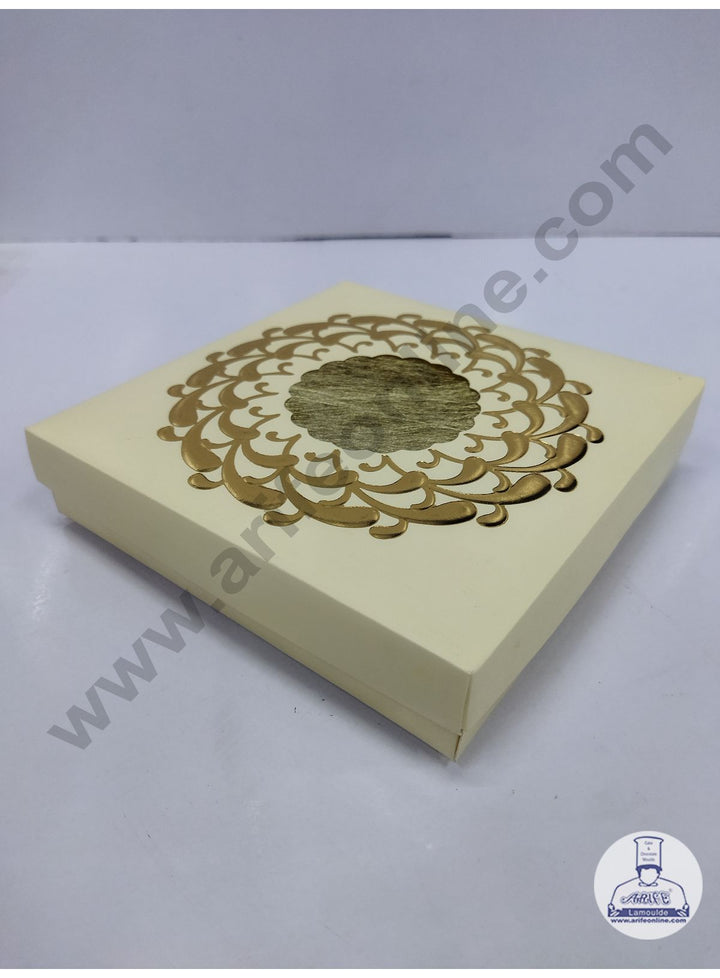 Cake Decor 9 Cavity Chocolate Boxes Set of 10 Pieces - Golden (SBBX-145)