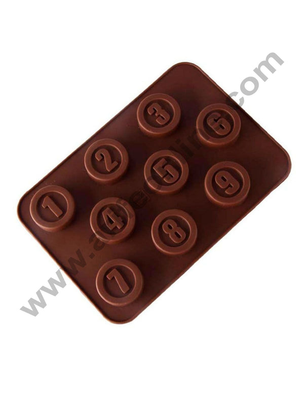 Cake Decor Silicon 9 Cavity Number Shape Design Chocolate Mould Ice, Jelly Candy Mould