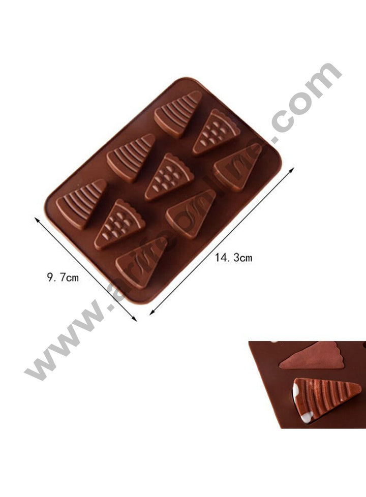 Cake Decor Silicon 9 Cavity Pizza Slice Cake Shape Design Chocolate Mould Ice, Jelly Candy Mould