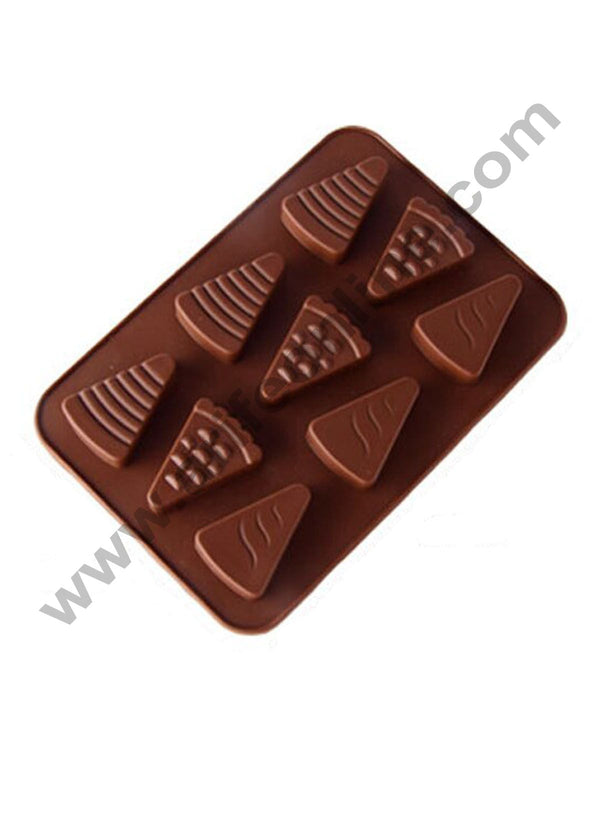 Cake Decor Silicon 9 Cavity Pizza Slice Cake Shape Design Chocolate Mould Ice, Jelly Candy Mould