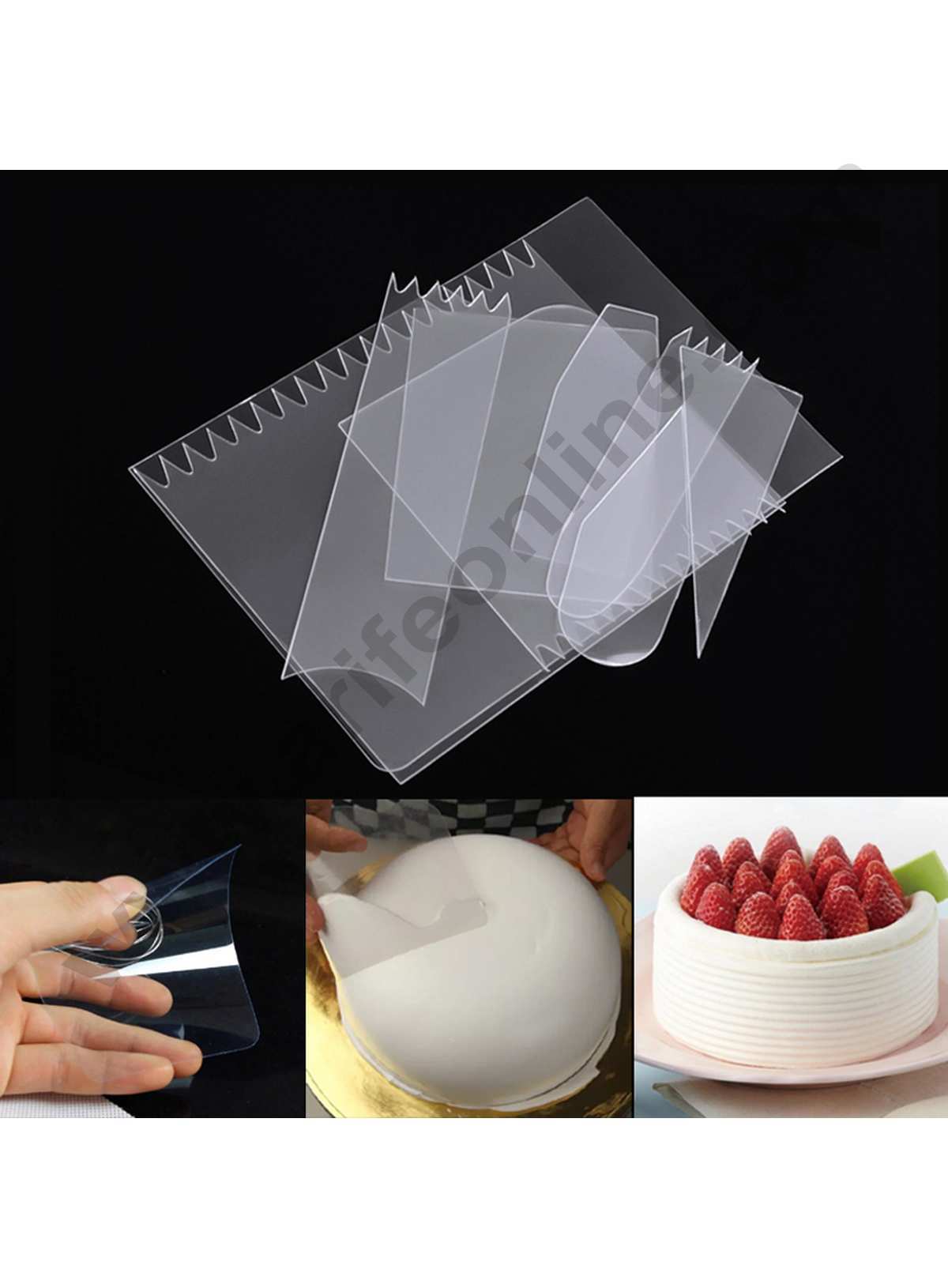 Buy KAYRU 4 Pcs Cake Scrapper- Fondant Cake Decorating and Smoother Icing  Tool, with Different Patterns Online at Best Prices in India - JioMart.