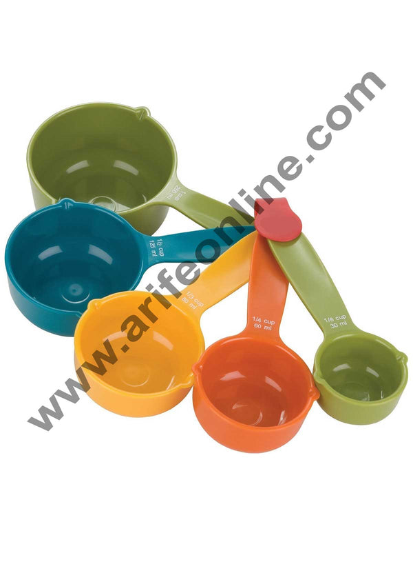 Cake Decor 5 in 1 Plastic Measuring Cups and Spoon, Multicolor Cups and Spoon Set