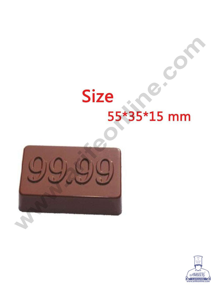 Cake Decor 12 Cavity 99.99 Pure Gold Bar Shaped Polycarbonate Chocolate Mould SB-9999
