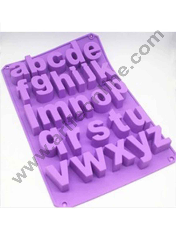 Cake Decor "a-z" 26 English Letters Small Alphabet Soap Ice Cube Chocolate Candy Silicone Mold Cake Decoration Pan Silicone Alphabet Baking Mold