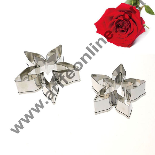 Cake Decor 4 Pcs Rose Calyx Cutter Set Bakeware Mould Biscuit Mould Set Sugar Arts Fondant Cake Decoration Tools