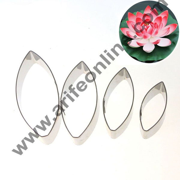 Cake Decor 4 Pcs Water Lily Petal Cutter Set Bakeware Mould Biscuit Mould Set Sugar Arts Fondant Cake Decoration Tools