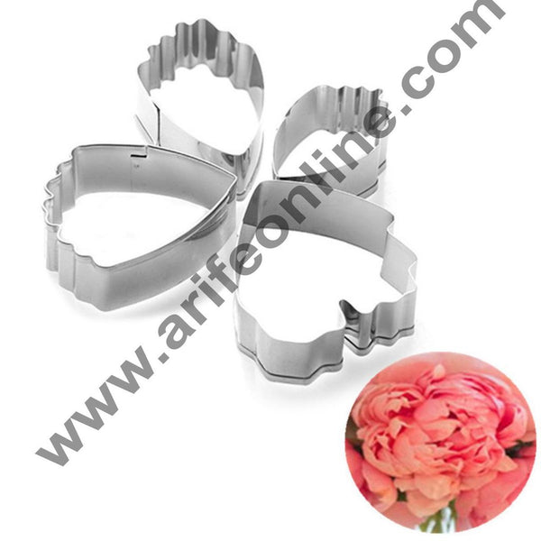 Cake Decor 4 Pcs Small Peony Petal Shape Cutter Set Bakeware Mould Biscuit Mould Set Sugar Arts Fondant Cake Decoration Tools