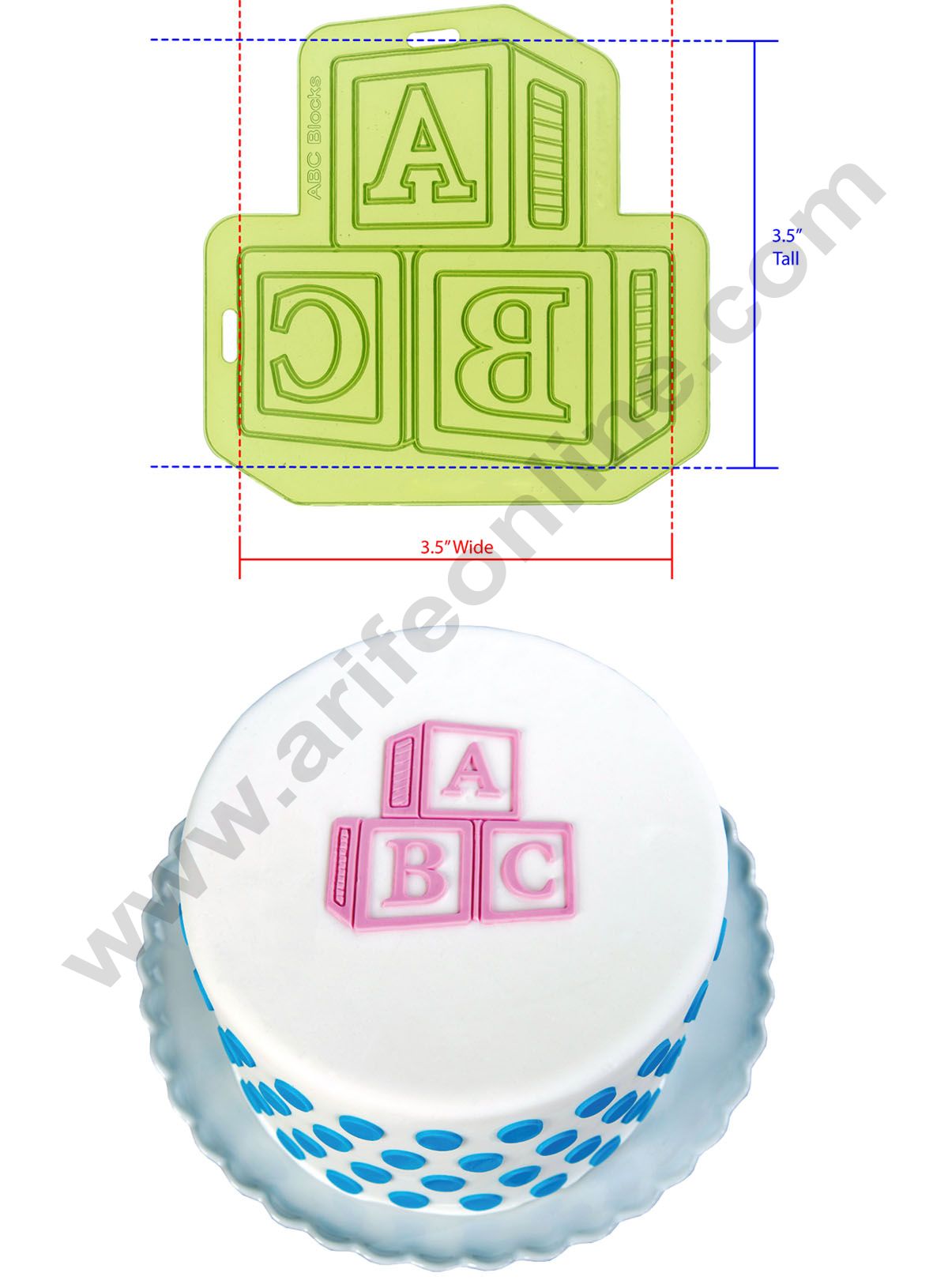 Cake Pattern Block Cake Decor Silicone ABC Blocks Pattern Impression Onlays Fondant Clay ...