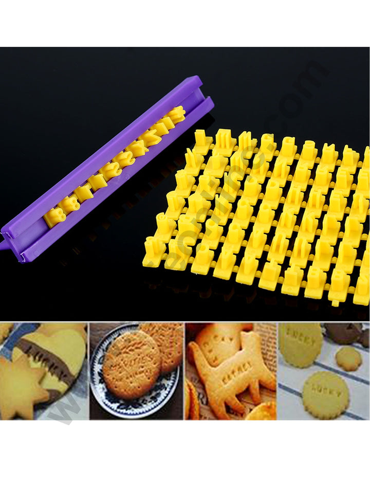 Cake Decor 74pcs Plastic Alphabet Number letter Impress Cookie Cutters Set For Cake Decoration Baking Tool (SBS-770)