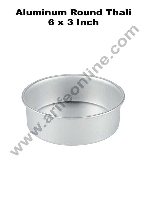 Cake Decor Round Aluminum Cake Mould Thali 6 in x 3 inch