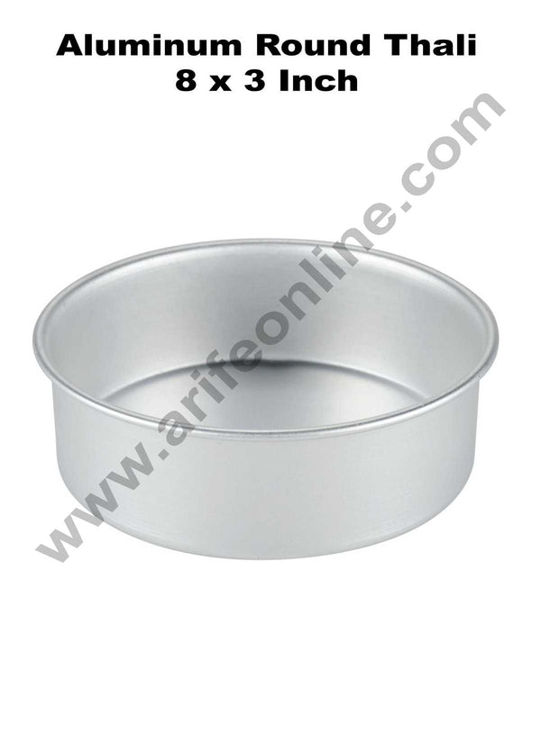 Cake Decor Round Aluminum Cake Mould Thali 8 in x 3 inch