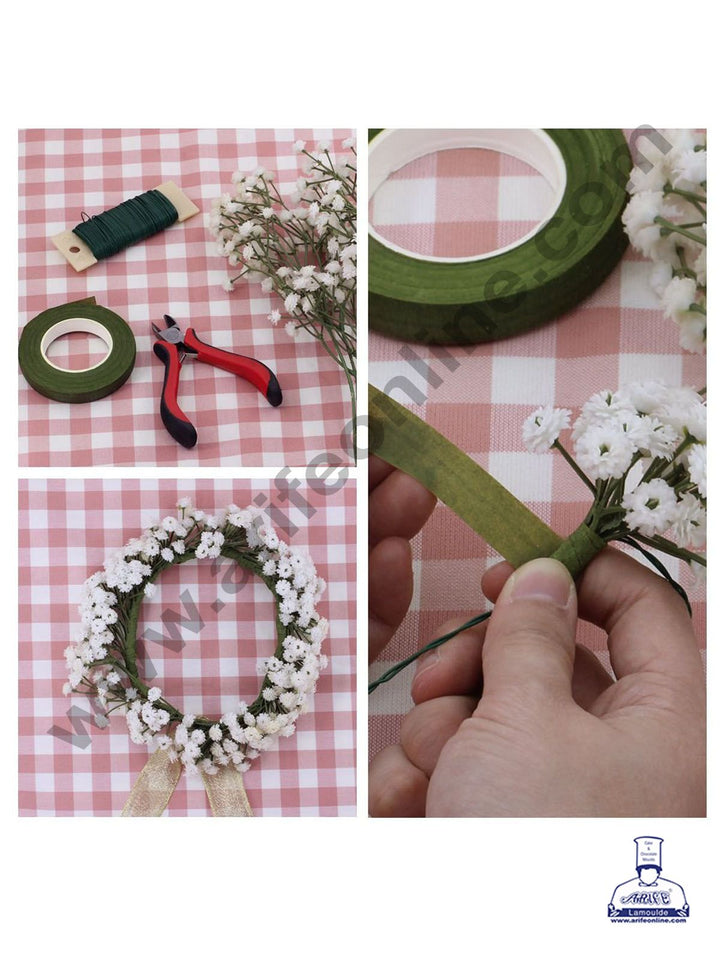 Cake Decor Artificial Flower Floral Tape Stamen Wrapping Florist Tape Self-Adhesive Bouquet Floral Stem Tape - White