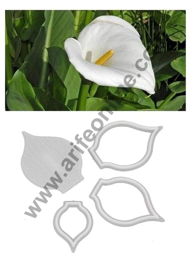 Arum Lily Flower Embosser with Cutter Set of 3 Cutters + Embosser