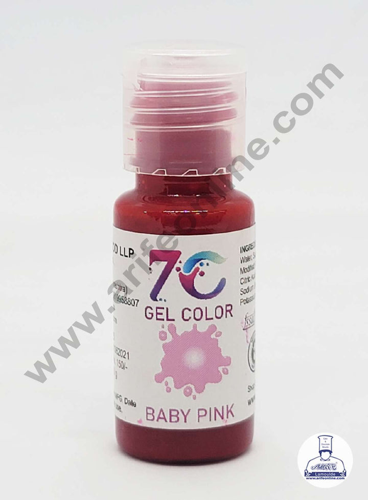 7C Edible Concentrated Gel Color Food Colouring for Icing, Cakes Decor, Baking, Fondant Colours - Baby Pink