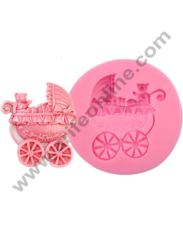 Cake Decor Silicon 1 Cavity Baby Stroller Silicone Fondant Mould  Marzipan Mould