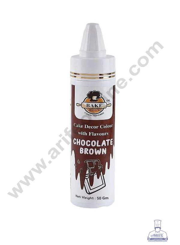 Bake Haven Edible Puff Colour Food Colour Powder Spray for Cakes Decoration - Chocolate Brown (50 gm)