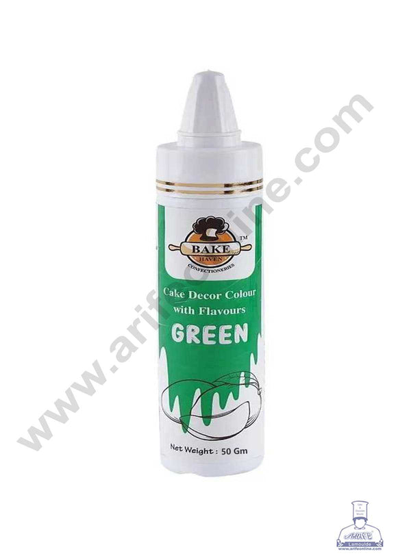 Bake Haven Edible Puff Colour Food Colour Powder Spray for Cakes Decoration - Green (50 gm)