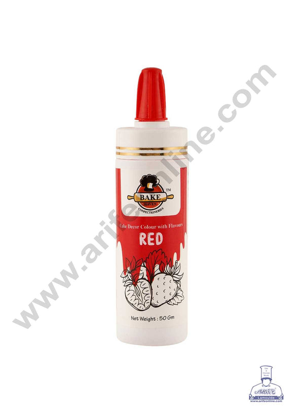Bake Haven Edible Puff Colour Food Colour Powder Spray for Cakes Decoration - Red (50 gm)
