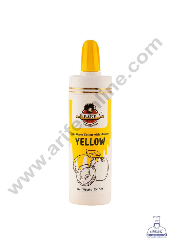 Bake Haven Edible Puff Colour Food Colour Powder Spray for Cakes Decoration - Yellow (50 gm)