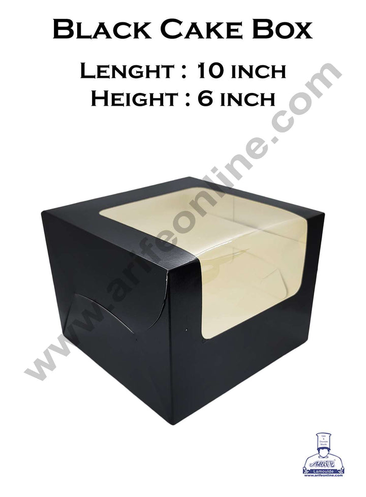 Cake Decor Cake Boxes Black Paper Boxes - 10 Inch Pack of 10 Pieces