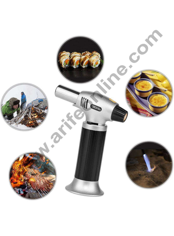 Blow Torch Culinary Torch - Kitchen Cooking Butane Torch - Creme Brulee Torch - Adjustable Flame Lighter with Safety Lock for Cooking, BBQ and Baking, DIY - Butane Gas Not Included