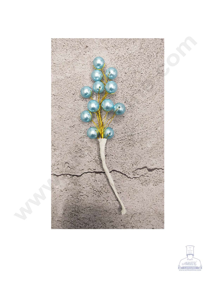 Cake Decor™ Pearl Bead Flower For Cake Decoration – Blue ( 1 pc pack )