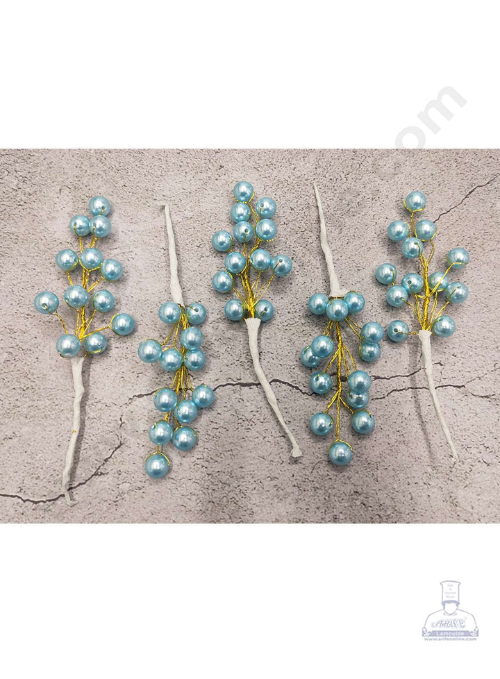 Cake Decor™ Pearl Bead Flower For Cake Decoration – Blue ( 1 pc pack )