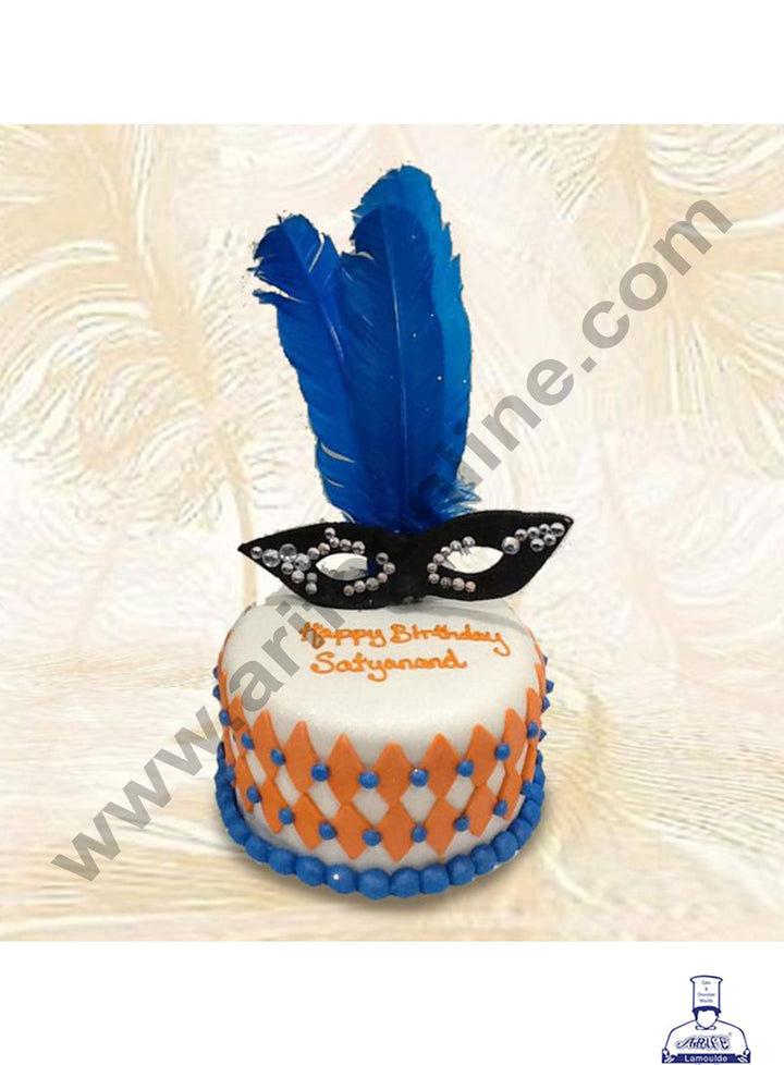 Cake Decor Ostrich Feather Topper For Cake Decorations - Blue ( 1 pc Pack )