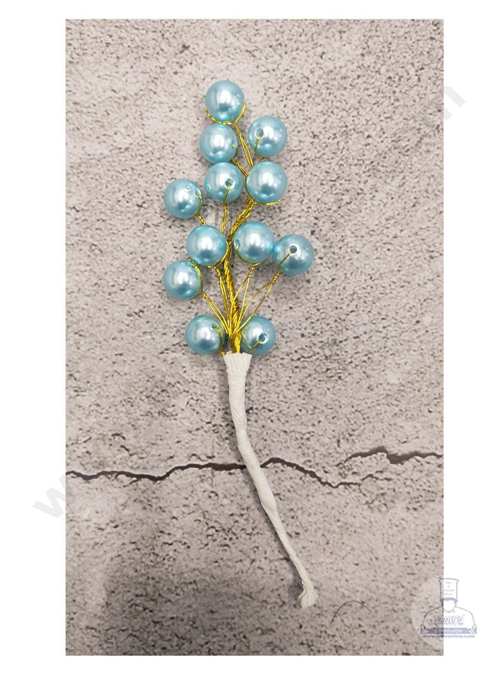 Cake Decor™ Pearl Bead Flower For Cake Decoration – Blue ( 1 pc pack )