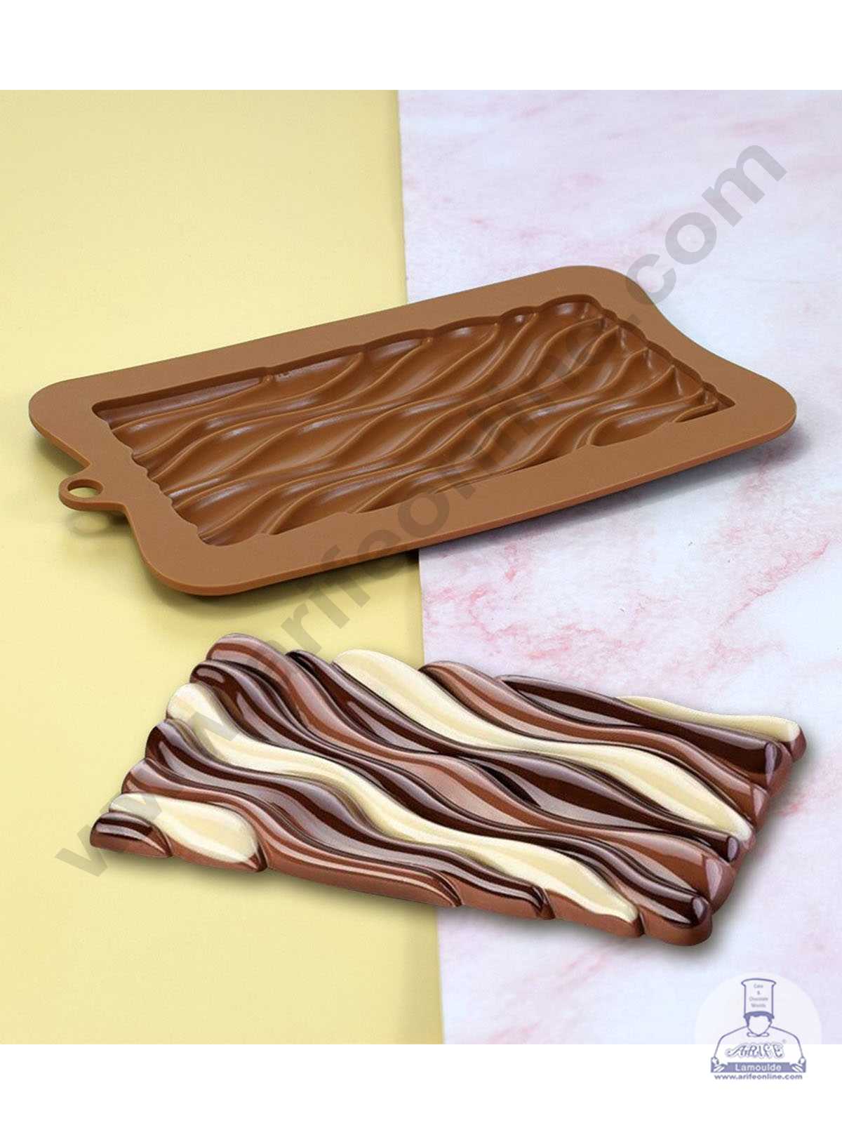 CAKE DECOR™ 1 Cavity Groovy Bar Shape Silicone Chocolate Mold ( SBCM-7 ...