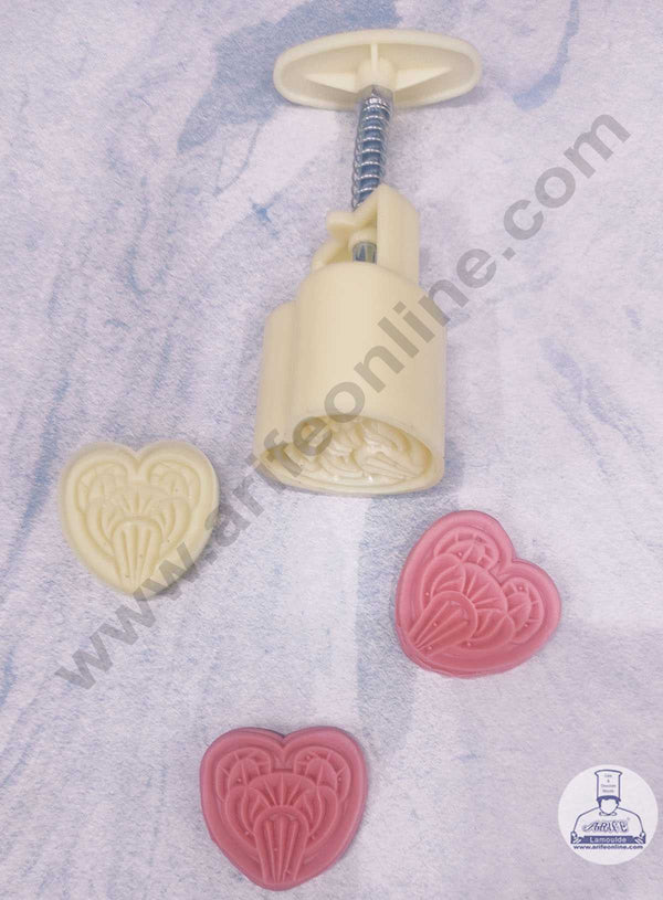 CAKE DECOR™ 1 Pcs Plastic Heart Shape Moon Cake Mold Plunger Mold ( SB-MOON )