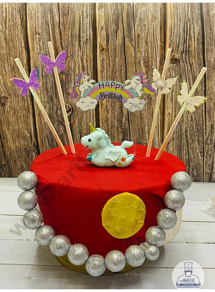 CAKE DECOR™ 1 Pieces Blue Baby Unicorn Toys Cake Toppers (SB-T-FM-2)