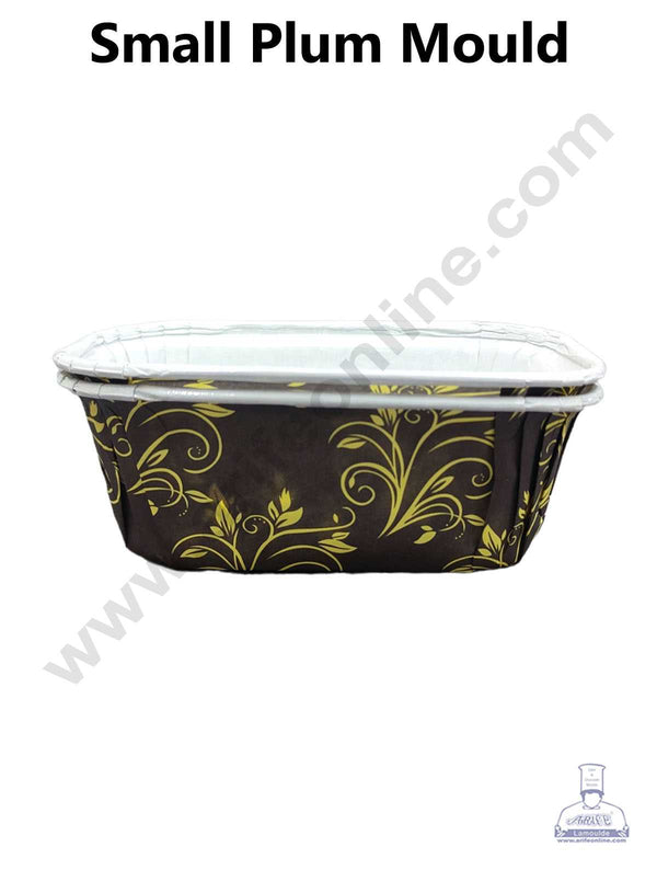 CAKE DECOR™ 10 Pcs Small Brown Light Golden Design Bake and Serve Plum Cake Mold