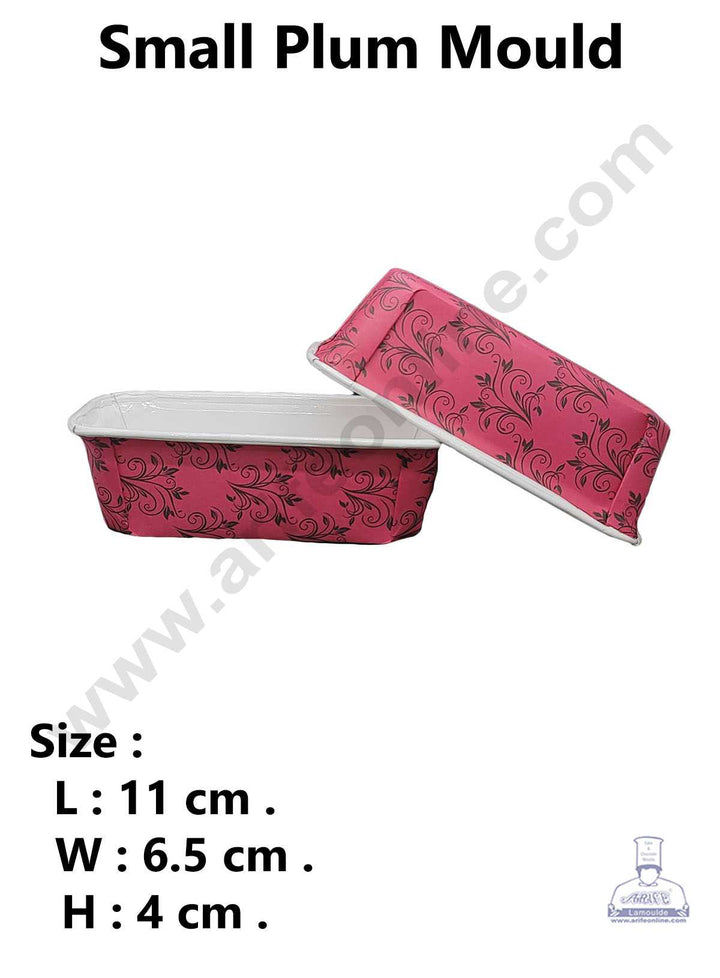 CAKE DECOR™ 10 Pcs Small Maroon Leaf Design Bake and Serve Plum Cake Mold