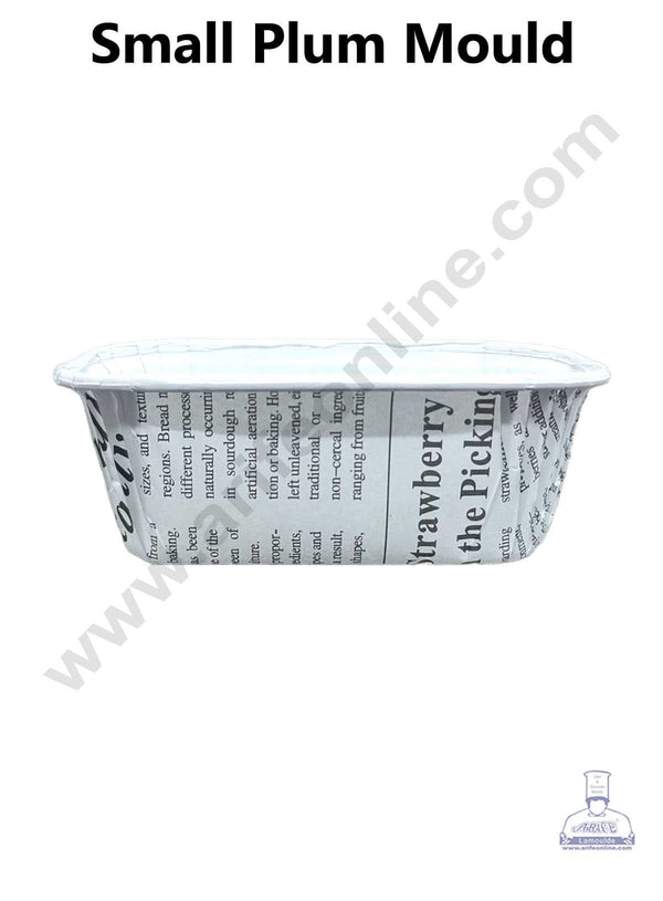 CAKE DECOR™ 10 Pcs Small White Paper Bake and Serve Plum Cake Mold