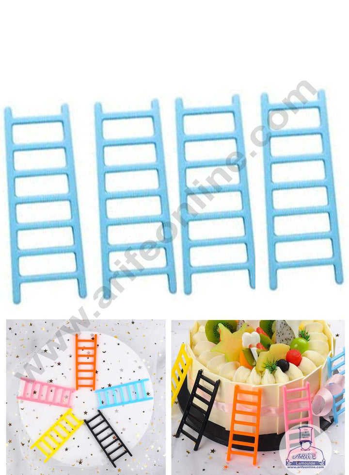 CAKE DECOR™ 10 Pieces Blue Plastic Ladder Toys Cake Toppers (SB-T-CJ022-Blue)