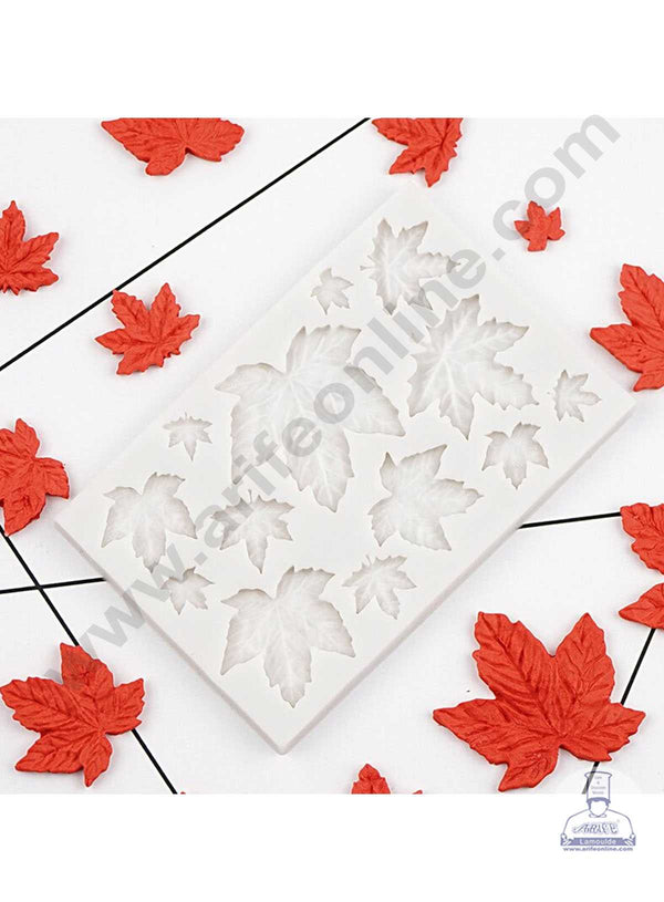 CAKE DECOR™ 13 Cavity Different Maple Leafs Shape Silicone Fondant Mold Silicon Marzipan Mould SBSP-DYF1487