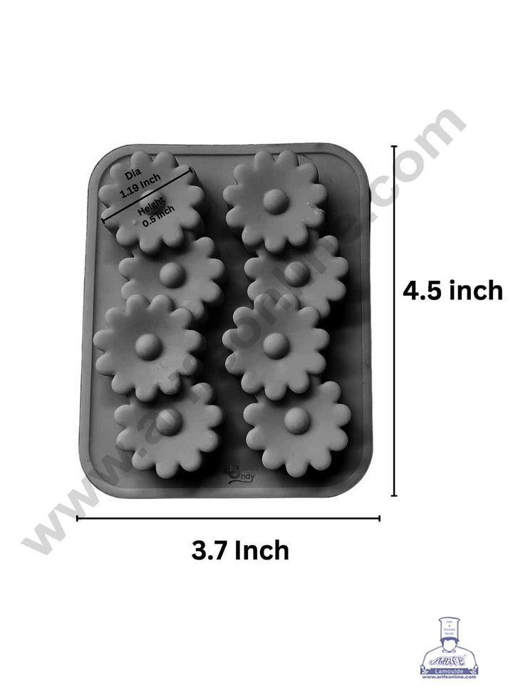 CAKE DECOR™ 2 Cavity Joint Flower Shape Silicon Chocolate Mould Candle Mould Chocolate Decorating Mould SBCM-741