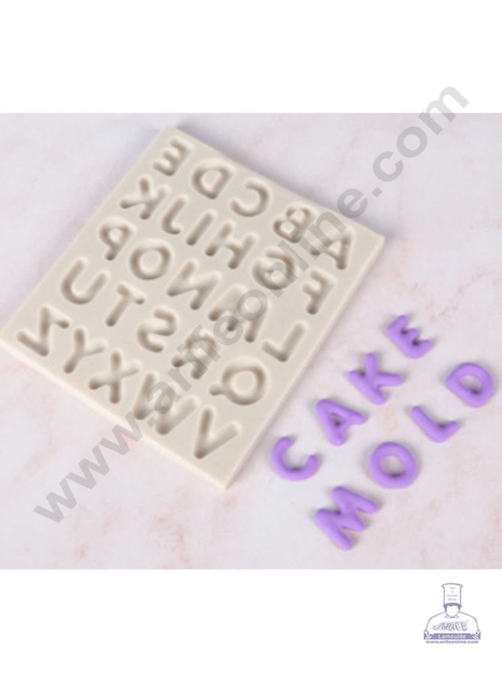 CAKE DECOR™ 26 Cavity Uppercase Alphabet Shape Silicone Fondant Mold Silicon Marzipan Mould SBSP-DYF871