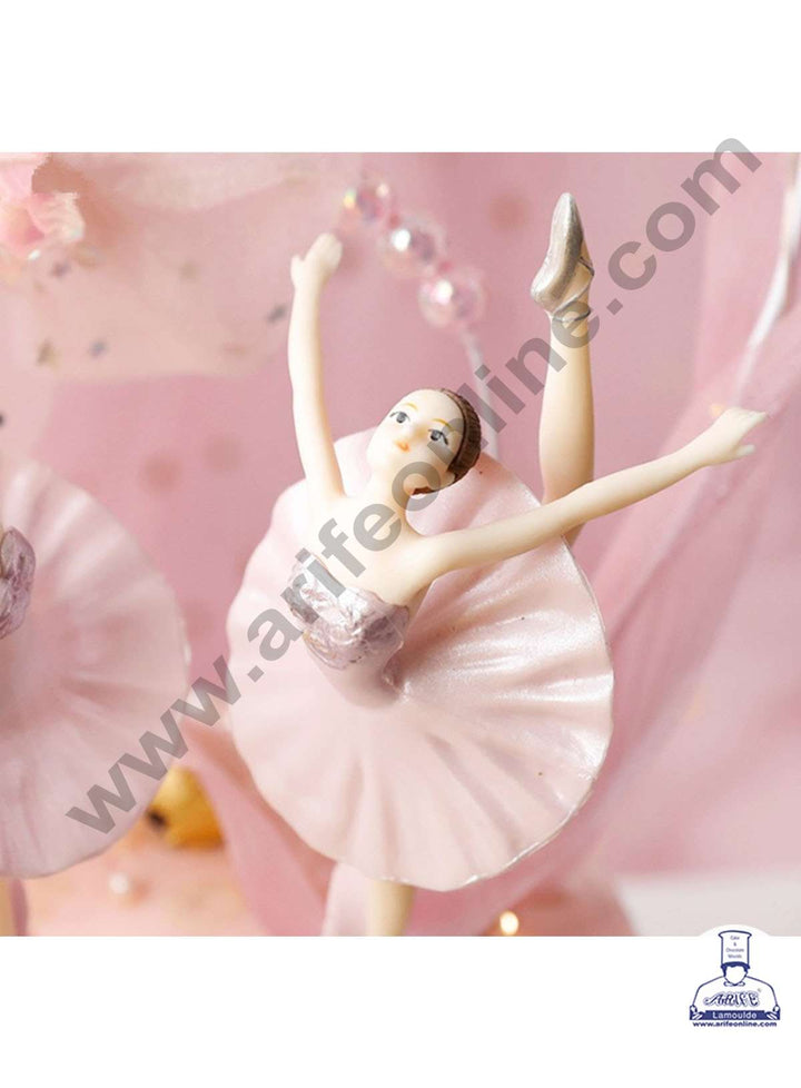 CAKE DECOR™ 3 Pieces Pink Dancing Ballerina Girl Toys for Cake Toppers SBTO-030