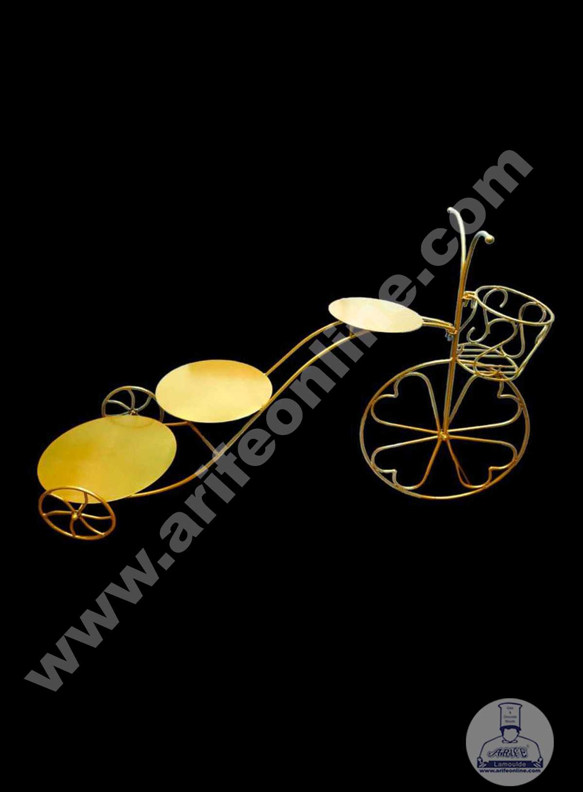 3 Tier Bicycle Shaped Cake Stand in 2023 | Gold and white cake, Decorating  with pictures, Large cake stands