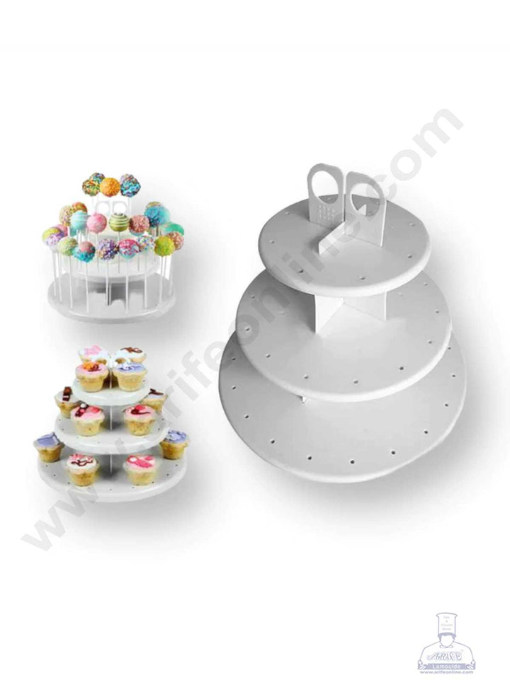 CAKE DECOR™ 3 Tier Plastic Cake Pop and Cupcake Stand Display Stand (SBCS-102)